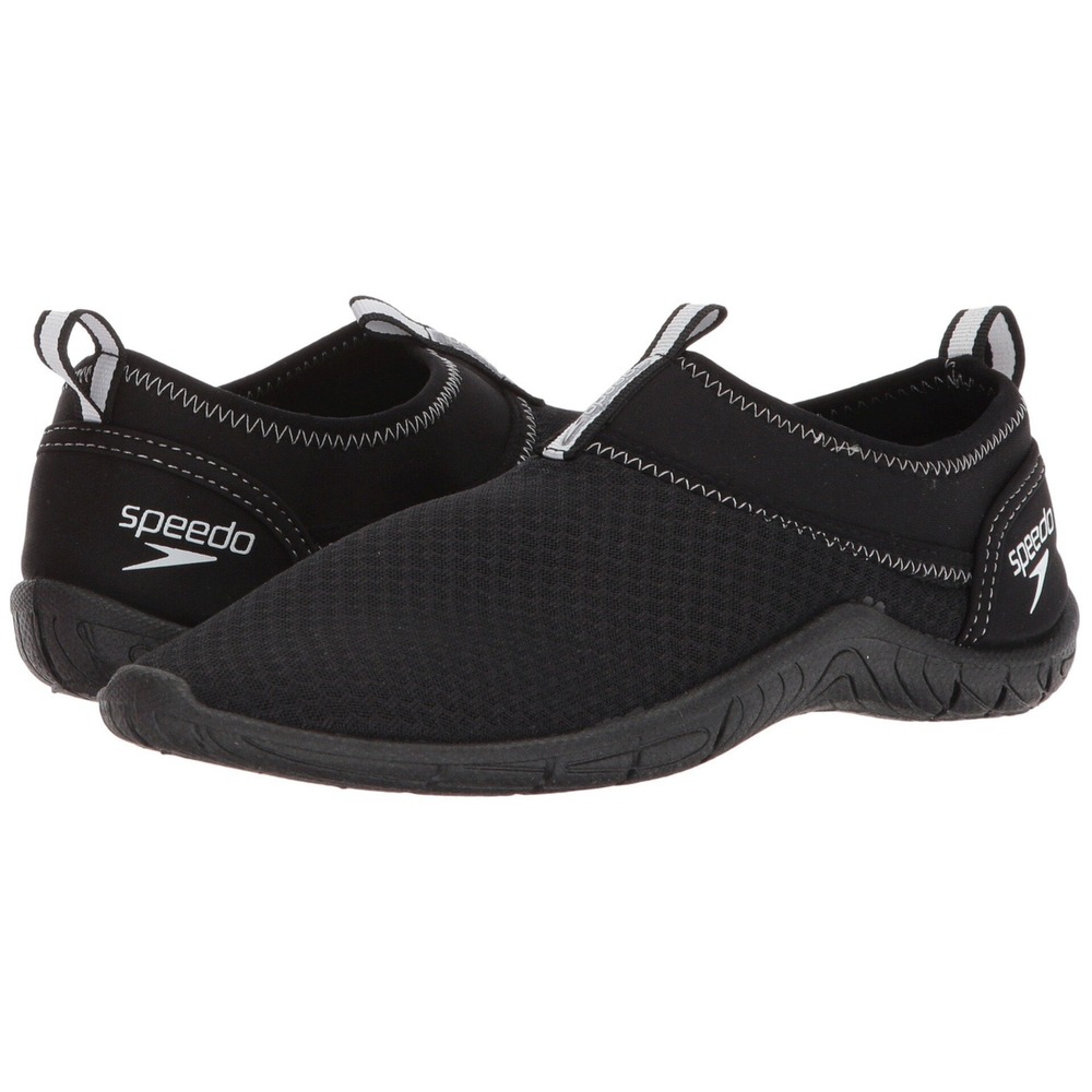 Speedo Tidal Cruiser Water Shoes Women Size 9 Black Mesh Slip On 87749136980